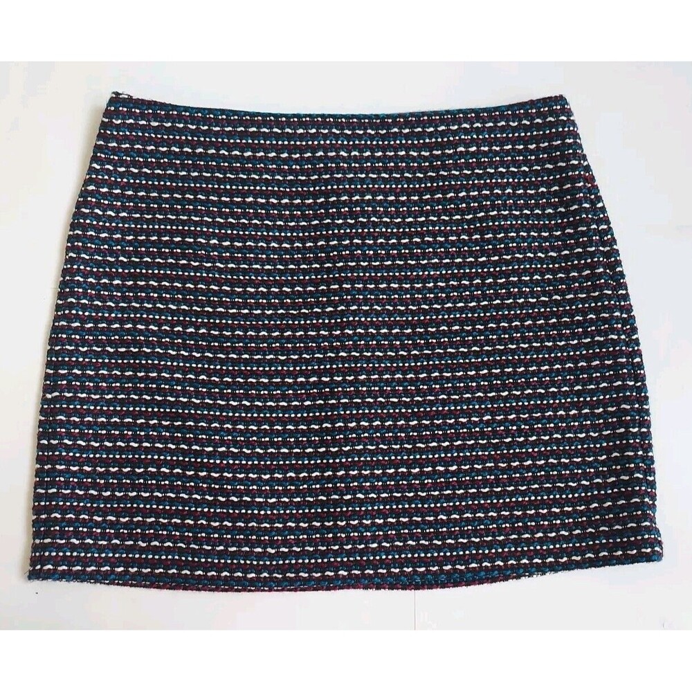 NWT Ladies Ann Taylor Loft Black Striped Lined Skirt Size 18